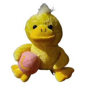 Vtg Stuffed Animal Yellow Duck Ball